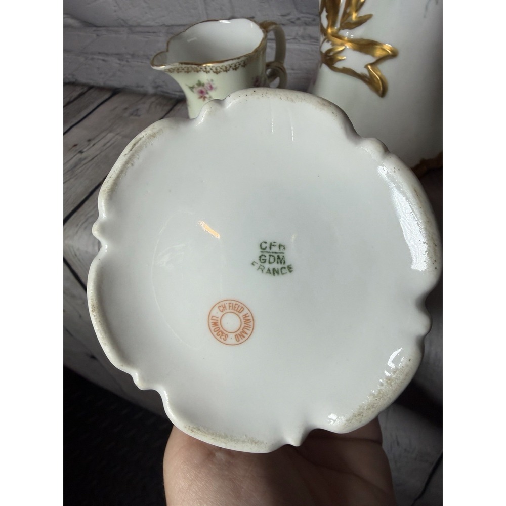 Antique CFH GDM Charles Field Haviland Limoges‎ France Chocolate Pot Set Floral - Picture 8 of 14